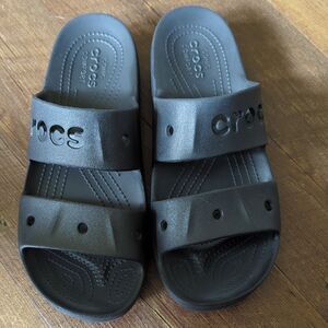 Crocs Iconic Comfort Slides in Black